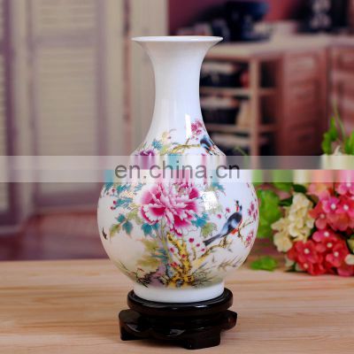 hot instant pink color ceramic vase for arrangement flowers