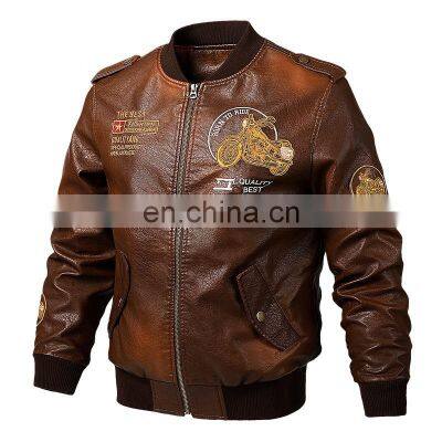 Factory Wholesale Man Puffer Lether Custom Denim Waterproof Letterman Down Goose Leather Nascar Jacket