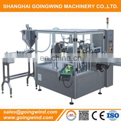 Automatic soft drink pouch filling machine auto sauce yogurt fruit juice pouches rotary packing machinery cheap price for sale