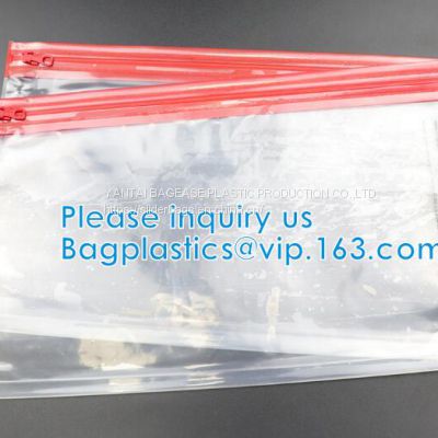 water resisting plastic garment packaging slider zipper pouch, slider bag zipper bag for daily necessities, slider zipper