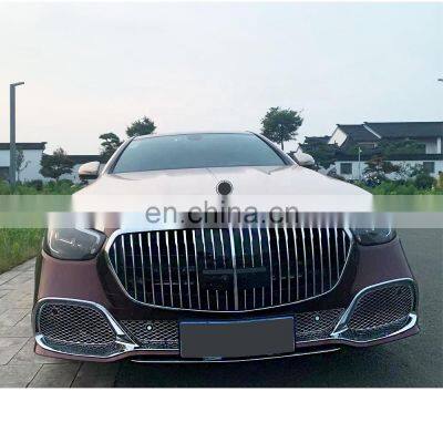 Front bumper assembly with grille for Mercedes benz E-class W213 2021 upgrade to Maybach style body kit include rear bumper