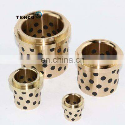Flanged Sleeve Bearing Bronze Bush Graphite Solid Lubricant Oilless Bushing