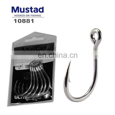 MUSTAD 10881NP 2pcs/Bag sea single jig fishing hooks bulk carbon steel fishing hooks