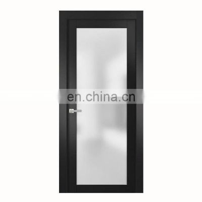 Toilet prehung bathroom best kitchen frosted commercial interior American solid wood frame black glass interior doors