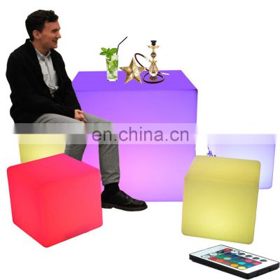 illuminated led light up cube seat chair seating outdoor led bar furniture chair sets