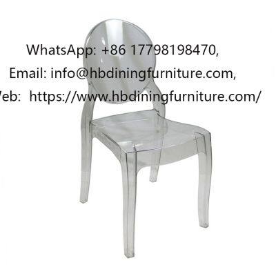 One-piece all-plastic translucent chair