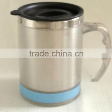 high quality double wall coffee cup with lid and handle