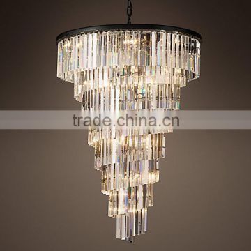 Vintage Interior Decor Luxury Hotel Lobby Crystal Chandelier Large Big Pendant Hanging Lamp Light Lighting CZ2568/28