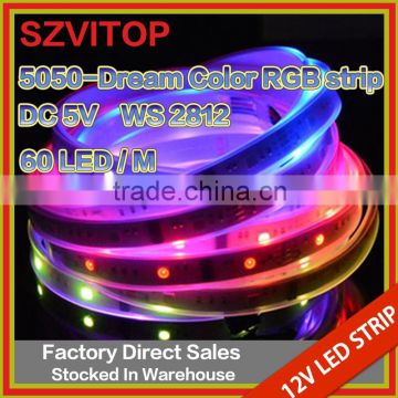SV 5V WS2812B 60led/m Addressable Dream Color 5050 RGB LED Strip Epoxy Waterproof IP65 IP67