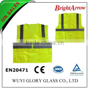 100% polyester Custom High visibility Safety yellow Polis gilet