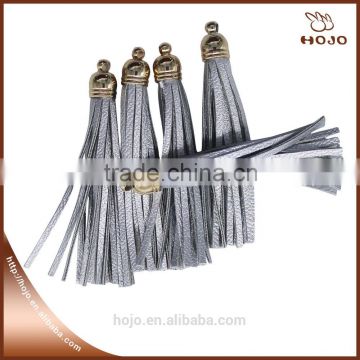 Faux leather tassel 5pcs/blister silver for earring and necklace
