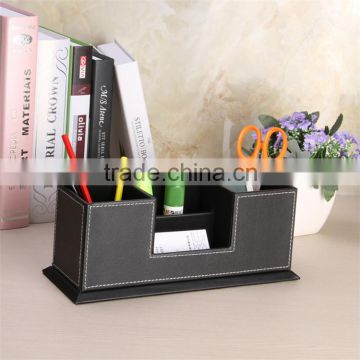 Equisite high-end multifunctional creative fashion business desktop office supplies stationery containing black leather double p