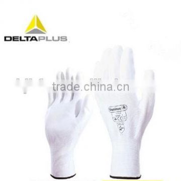 Deltaplus polyester knitted with polyurethane coating on palm and fingertips safety gloves