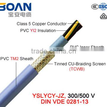 Yslycy-JZ control cable 300/500v flexible cu/pvc/pvc/tcwb/pvc VDE 0281-13