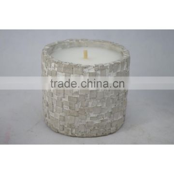 white unscented cement candle110D x130H