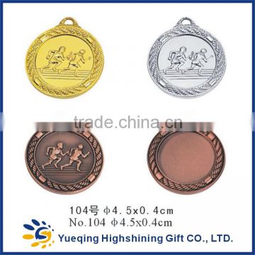104# Cheap gold silver bronze sports factory directly sale metal medallion craft badge award relay reace medal
