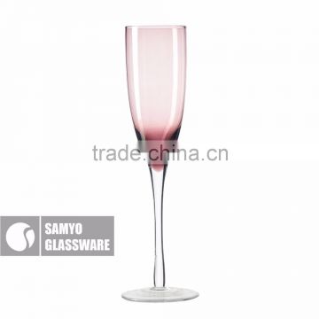 SAMYO handmade elegant hot sale champagne flute glass glass with color