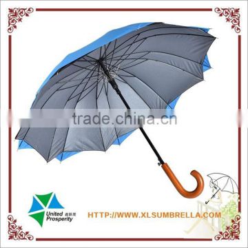 Special shape two-lay polyester popular stick umbrella