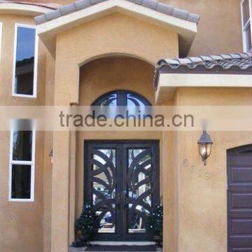 Seperate arch transome wrought iron door decoration