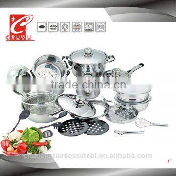 27 pieces capsule bottom stainless steel cookware set- CYKB2705