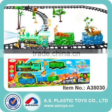 Battery operated toy train set with sound and music