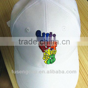 2013 hot sell 100% cotton white fashion 3D embroidery golf cap