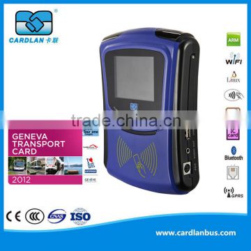 13.56MHz IC card reader with display, support GPRS, and GPS