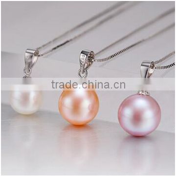 wholesale pink pearl pendants with fully zircon finding