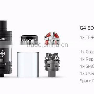 100% Original Smok TF-RTA G4 16mm Big Build Deck Smoktech TF-RTA G4 Tank with 0.14ohm Pre-installed Coil