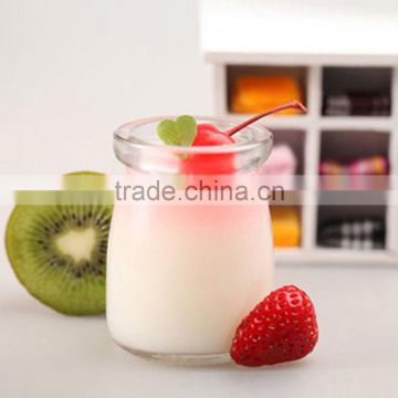 Factory produce mini pudding glass bottle with plastic lid