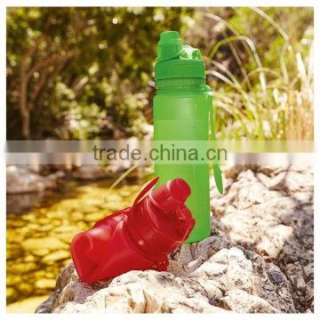 100% food grade hot selling silicone sport bottle/silicone foldable sport bottle