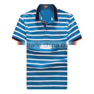 Raidyboer Men' s100%cotton polo shirt with button and placket striped polo t shirt