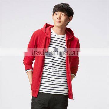 Men red sweat lightweight full zip men stylish hoodie wholesale