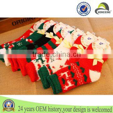 Wholesale Christmas market sleep warm socks fleece lined socks