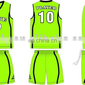 Customized Basketball Uniform Lemon Green