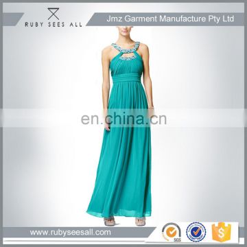 garment factory gorgeous new style mint green ladies dress long evening dress