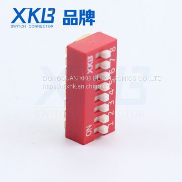 Manufacturers supply spacing 2.54mm red pin vertical dip switch