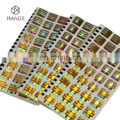 Personalised Custom Square Gold Holographic Stickers with Serial Number