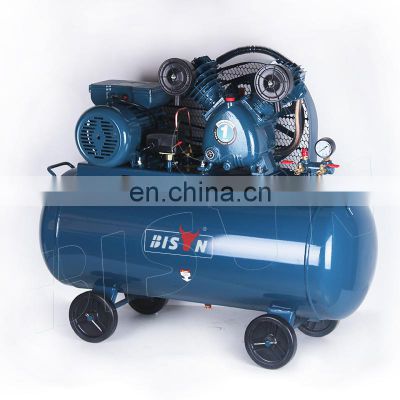 Bison China Top Heavy Duty 115psi 100liter Tank Belt Drive Air Compressor Machine 100l 3 Hp