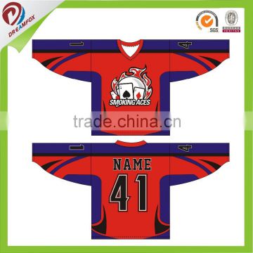 high quality sublimation custom team Canada ice hockey jerseys china
