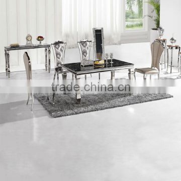 elagant metal and slate dining room table