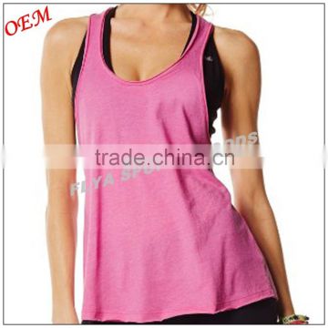 2016 New stylish wholesale gym wear women fitness tank top custom dry fit plain loose fit stringer tank top yoga tank tops