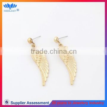 Fashion gold wing shaped drop earrings for women wholesale