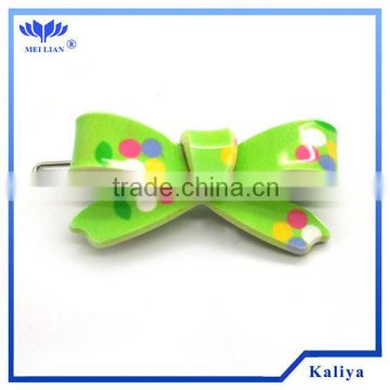 GREEN BOW PLASTIC METAL HAIR CLIP FOR GIRL , HOT SELL 2013