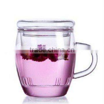 HOT! 350ml handblown borosilicate glass tea cup