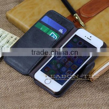 best quality flip leather case for iphone 5 5s cover, retro mobile phone case, leabon tech
