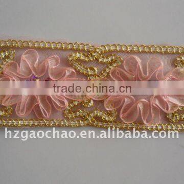 Sweet floral design cording embroidery lace