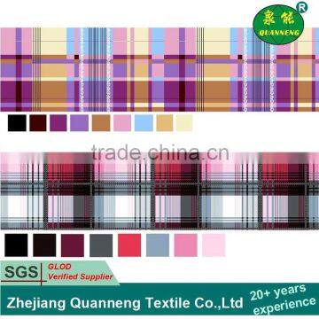 Fashionable plaid printed fabric microfiber for home textile and garment