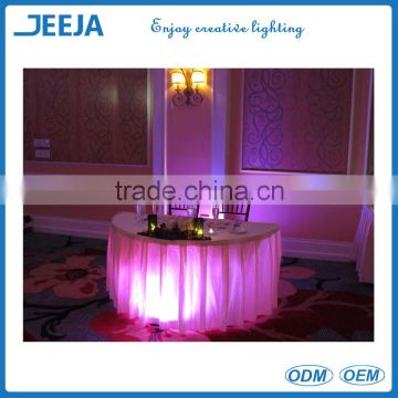 Shades of Green Under Table Wedding Lighting completely wireless solution
