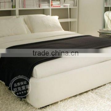 White Fabric Double Bed Home Furniture